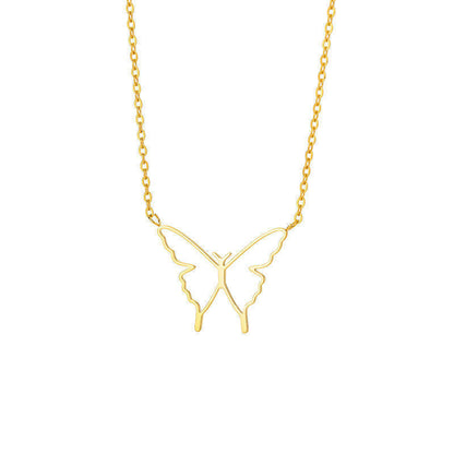 Hollow Butterfly Wings Pendant Necklace
