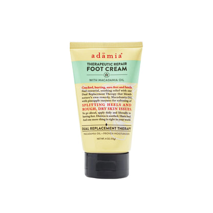 Adamia Therapeutic Repair Foot Cream with Pure Macadamia Oil – Fragrance Free, 4 oz