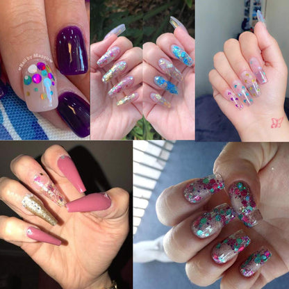 AddFavor 4-Box Holographic Nail Sequins Set – Butterfly, Star, Hearts & More