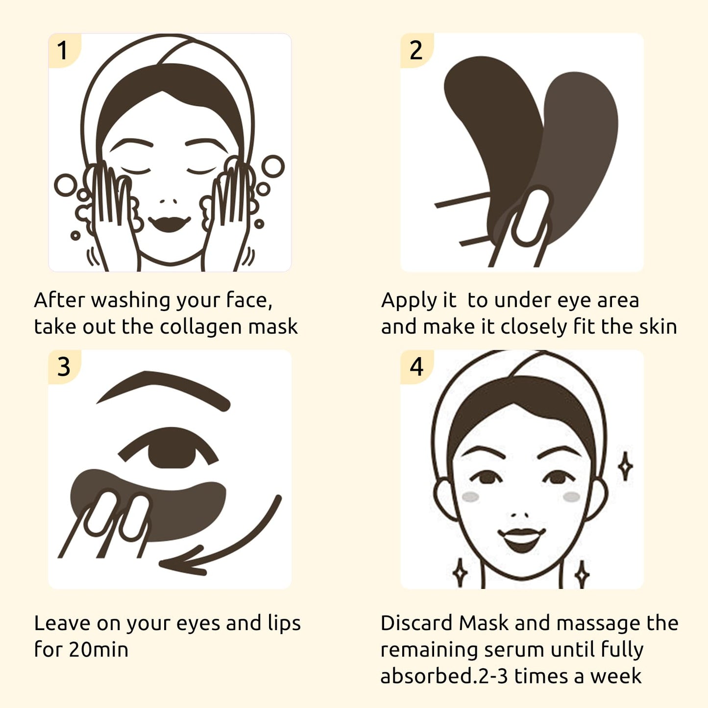 Adofect Under Eye Patches – 40 Pairs Collagen & Hyaluronic Acid Mask