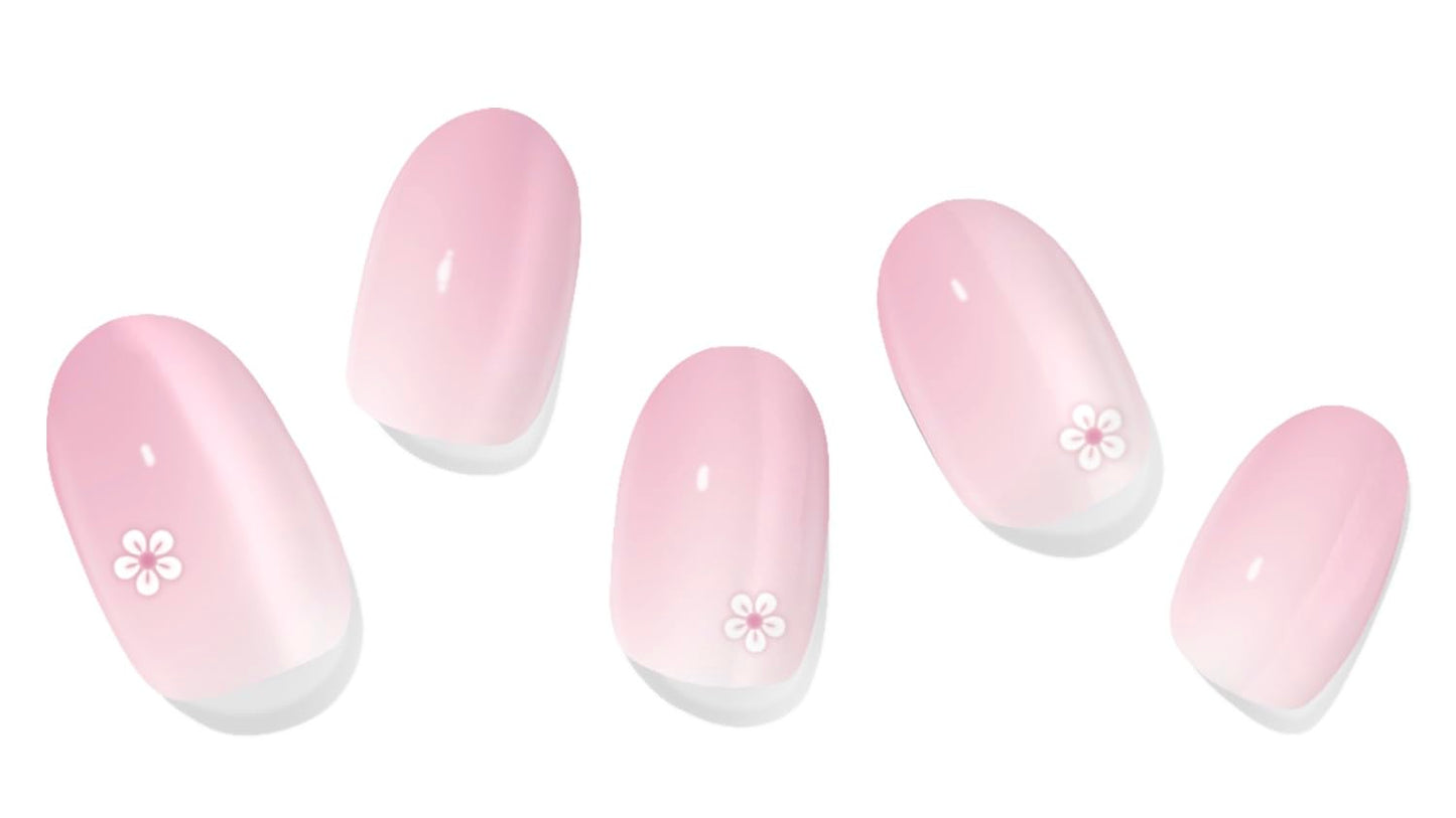 Adora Couture Semi-Cured Gel Nail Strips – Salon-Quality Gel Stickers, UV Lamp Required, Pink Cherry