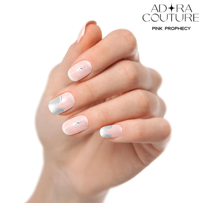 Adora Couture Semi Cured Gel Nail Strips – 30 Pieces (Pink Prophecy) | UV Light Required