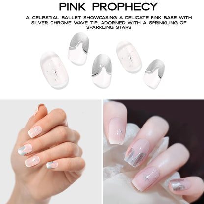 Adora Couture Semi Cured Gel Nail Strips – 30 Pieces (Pink Prophecy) | UV Light Required