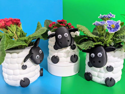 Adorable 3D Printed Sheep Planter -l Plant Pot for Succulents & Small Plants