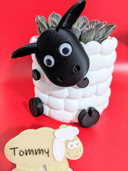 Adorable 3D Printed Sheep Planter -l Plant Pot for Succulents & Small Plants