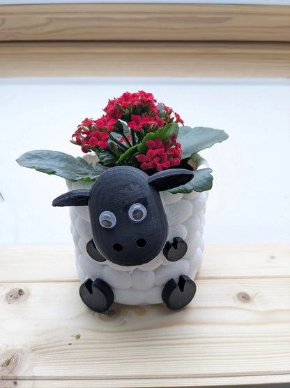 Adorable 3D Printed Sheep Planter -l Plant Pot for Succulents & Small Plants