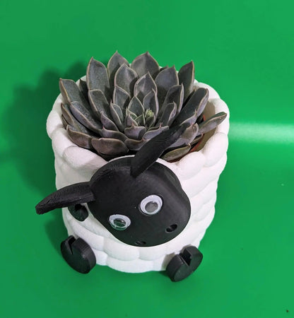 Adorable 3D Printed Sheep Planter -l Plant Pot for Succulents & Small Plants