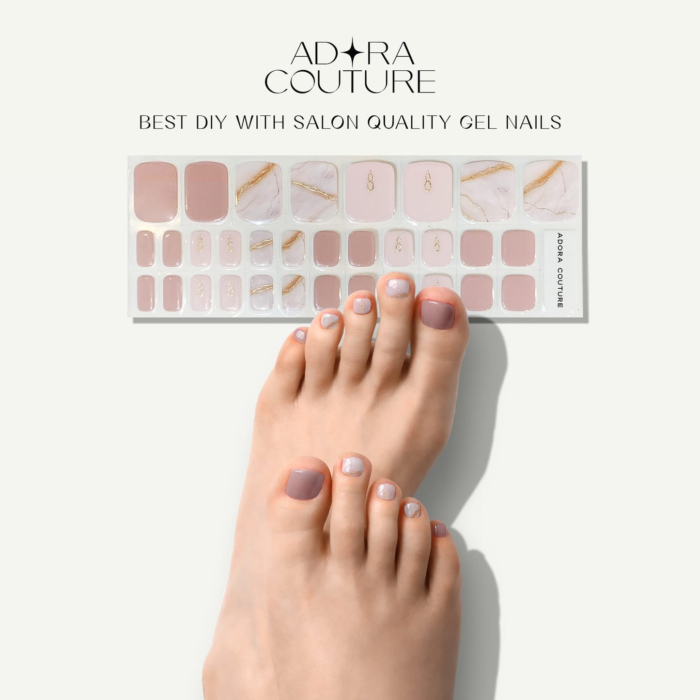 Adora Couture Semi-Cured Gel Nail Strips – 32 Pcs, Salon-Quality at Home