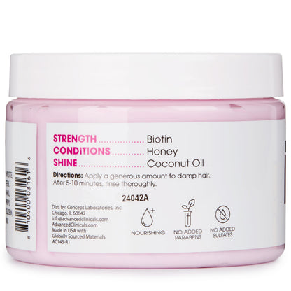 Advanced Clinicals Biotin Hair Mask – Anti-Breakage Deep Conditioning for Color-Treated Hair