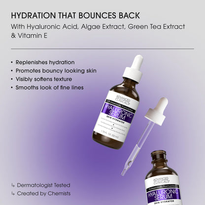 Advanced Clinicals 3 Pack Face Serum Essentials Set | Vitamin C Brightening, Retinol Firming, Hyaluronic Hydration
