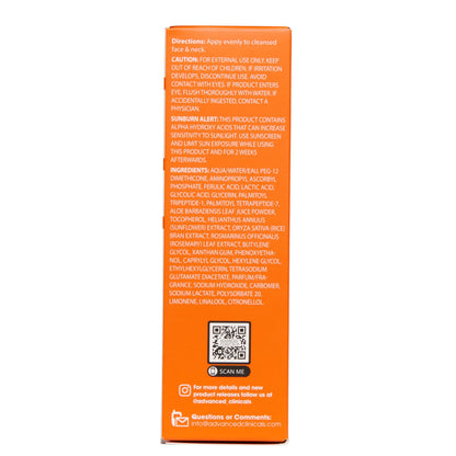 Advanced Clinicals Brightening Vitamin C Serum with Glycolic & Lactic Acid – 2-Pack | Face & Eye Serum