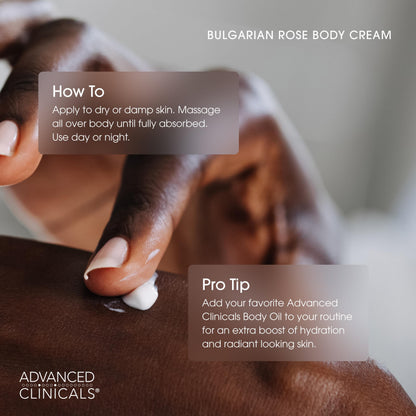 Advanced Clinicals Bulgarian Rose Lotion – Rose Scented Vitamin C Body Moisturizer (16 oz, 2-Pack)
