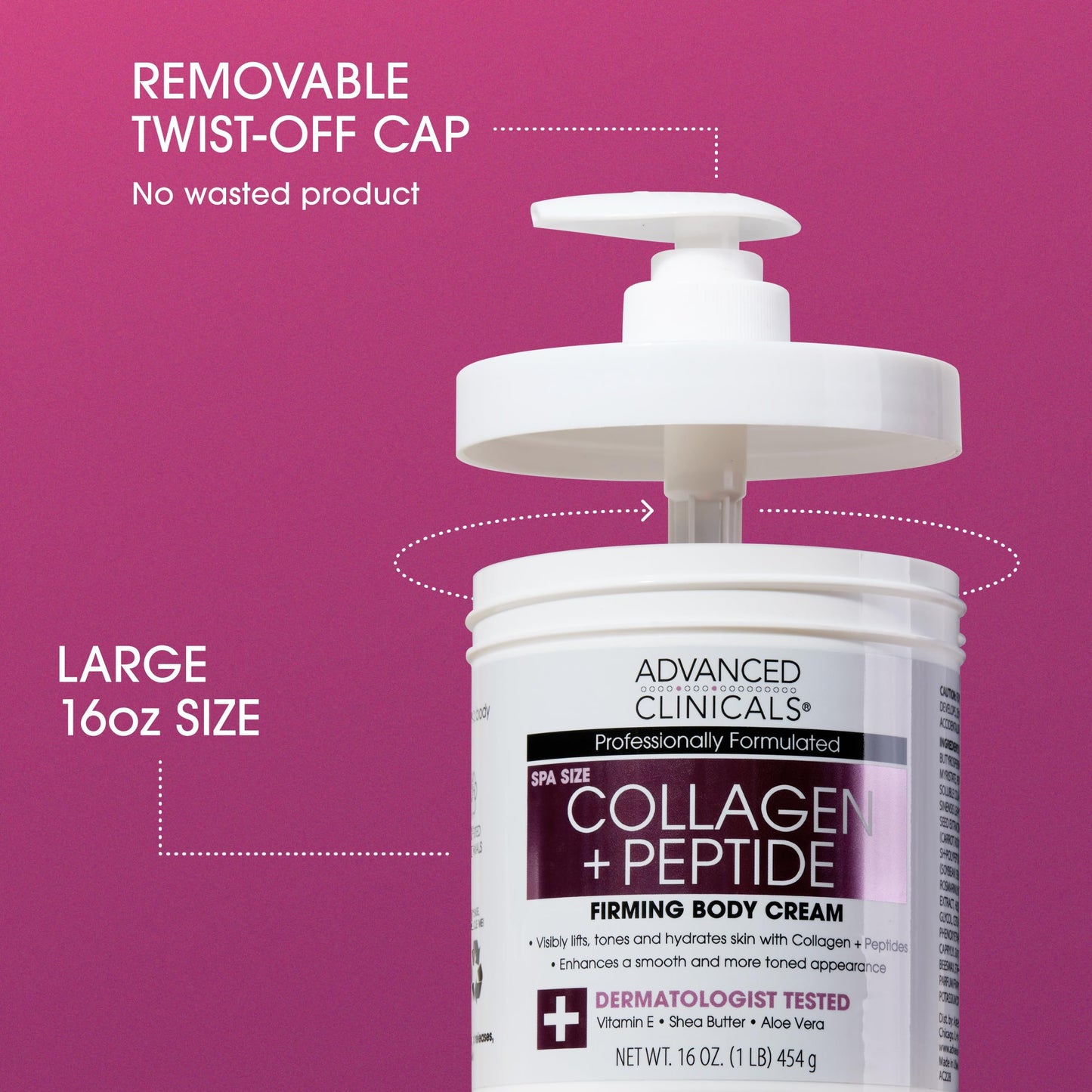 Advanced Clinicals Collagen Peptide Body Lotion and Hyaluronic Acid Moisturizer - 2pc Skincare Set