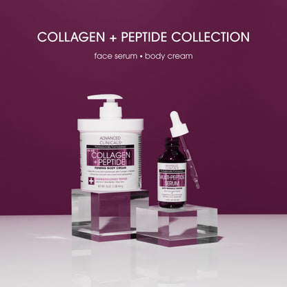 Advanced Clinicals Collagen Peptides Body Lotion & Face Moisturizer – Hydration for Crepey Skin | 16 oz