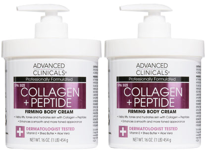 Advanced Clinicals Collagen Peptides Body Lotion & Face Moisturizer – 2-Pack