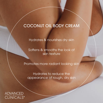 Advanced Clinicals Unscented Retinol Body Cream + Coconut Oil Body Lotion 2pc Set – Hydration, Firming, Crepey Skin