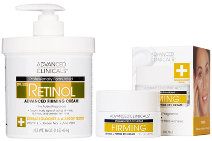 Advanced Clinicals Retinol Eye Cream + Retinol Body Lotion Set – Fragrance Free 2pc