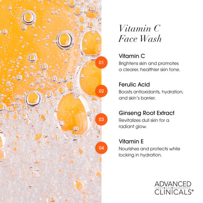 Advanced Clinicals Glow Getter 3-Pack Vitamin C Skin Care Set | Brightening Serum, Cleanser & Eye Cream