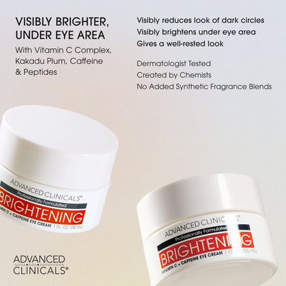 Advanced Clinicals Glow Getter 3-Pack Vitamin C Skin Care Set | Brightening Serum, Cleanser & Eye Cream