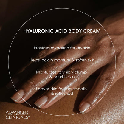 Advanced Clinicals Hyaluronic Acid Moisturizer Set – Serum + Body Cream for Hydration, Plump Skin | 2PC Bundle