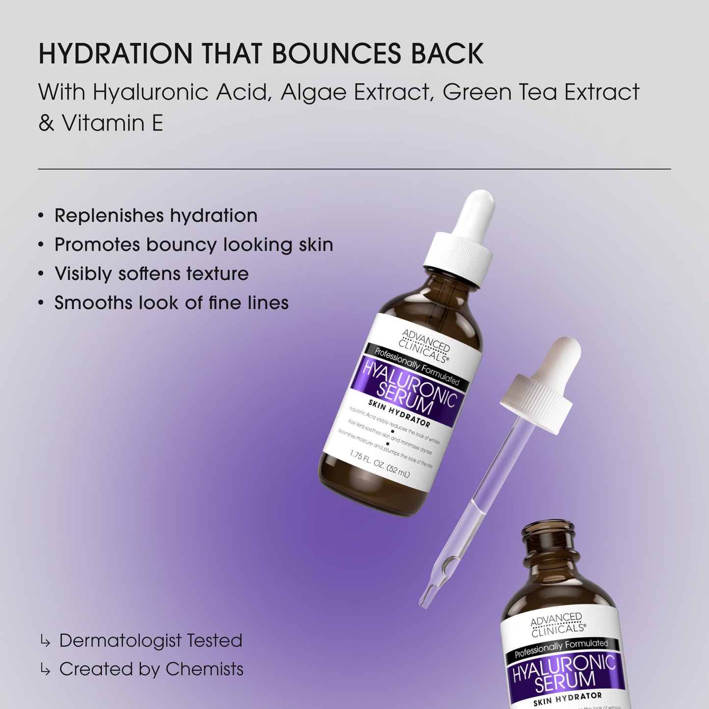 Advanced Clinicals Hyaluronic Acid Serum for Face | Hydrating Serum 2-Pack