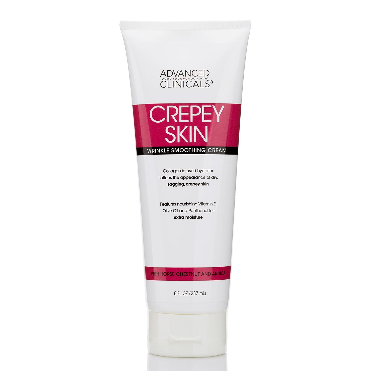Advanced Clinicals Crepey Skin Treatment Body Lotion — Fragrance-Free Collagen Cream with Vitamin E, Arnica & Horse Chestnut, 8 oz