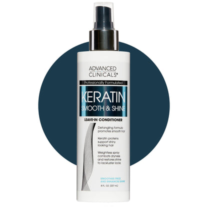 Advanced Clinicals Keratin Detangler Spray – Detangle, Shine & Strengthen Hair (8 oz)