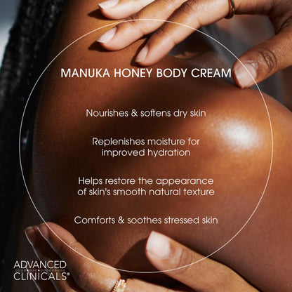 Advanced Clinicals Unscented Retinol Body Cream & Manuka Honey Body Lotion – 2pc Skincare Set