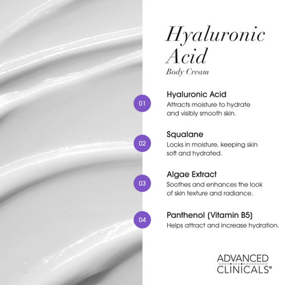 Advanced Clinicals Collagen Peptide Body Lotion and Hyaluronic Acid Moisturizer - 2pc Skincare Set