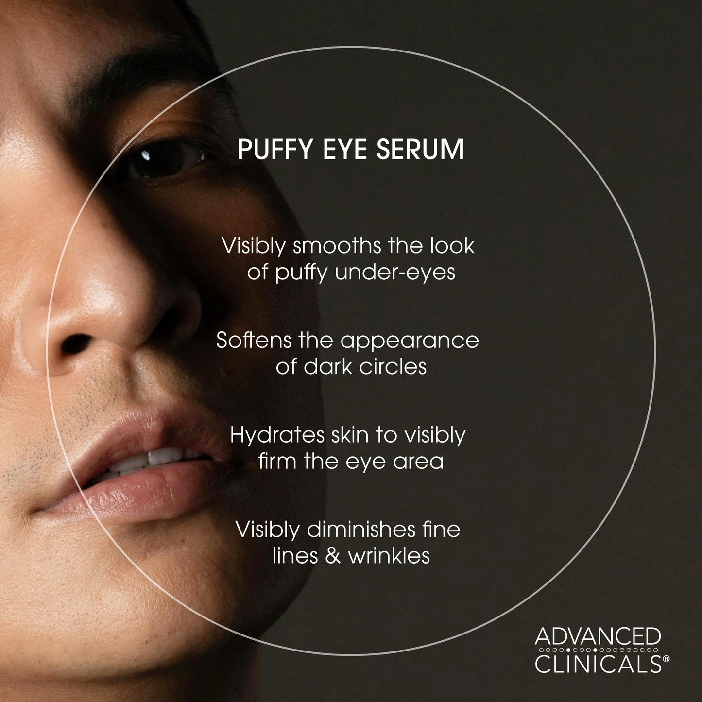 Advanced Clinicals Puffy Eye Serum | Vitamin C + Caffeine for Depuffing, Brightening & Toned-Looking Under-Eyes | 1.75 fl oz