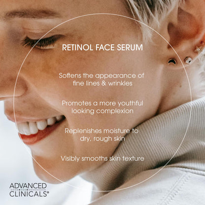 Advanced Clinicals Retinol Body Lotion + Retinol Serum 2-Piece Set for Women & Men | Visibly Smooths Fine Lines