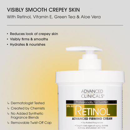 Advanced Clinicals Retinol Body Lotion + Retinol Serum 2-Piece Set for Women & Men | Visibly Smooths Fine Lines