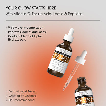 Advanced Clinicals 3 Pack Face Serum Essentials Set | Vitamin C Brightening, Retinol Firming, Hyaluronic Hydration