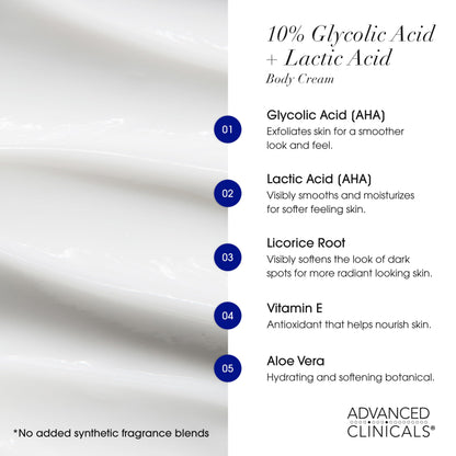 Advanced Clinicals Retinol Body Cream + 10% Glycolic-Lactic Lotion Set