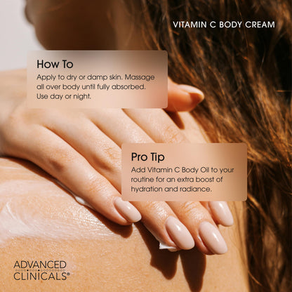 Advanced Clinicals Vitamin C Cream Body Lotion | Visibly Brightening Moisturizer, 2-Pack
