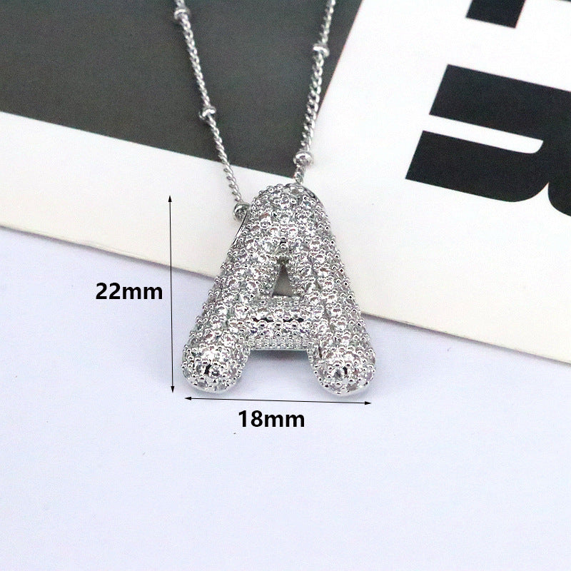 Bubble Balloon A-Z Letter Pendant Necklace