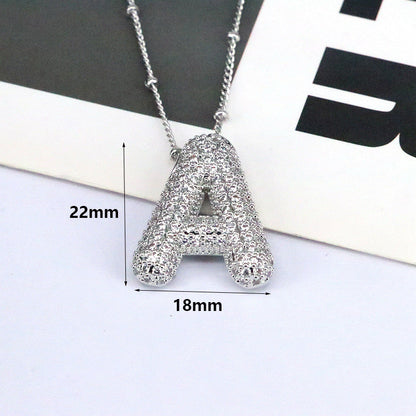 Bubble Balloon A-Z Letter Pendant Necklace
