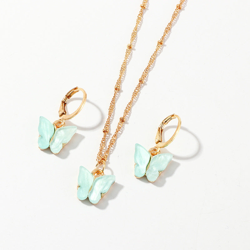 Butterfly Necklace And Earring Sets