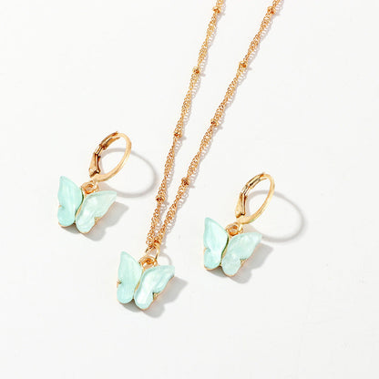 Butterfly Necklace And Earring Sets