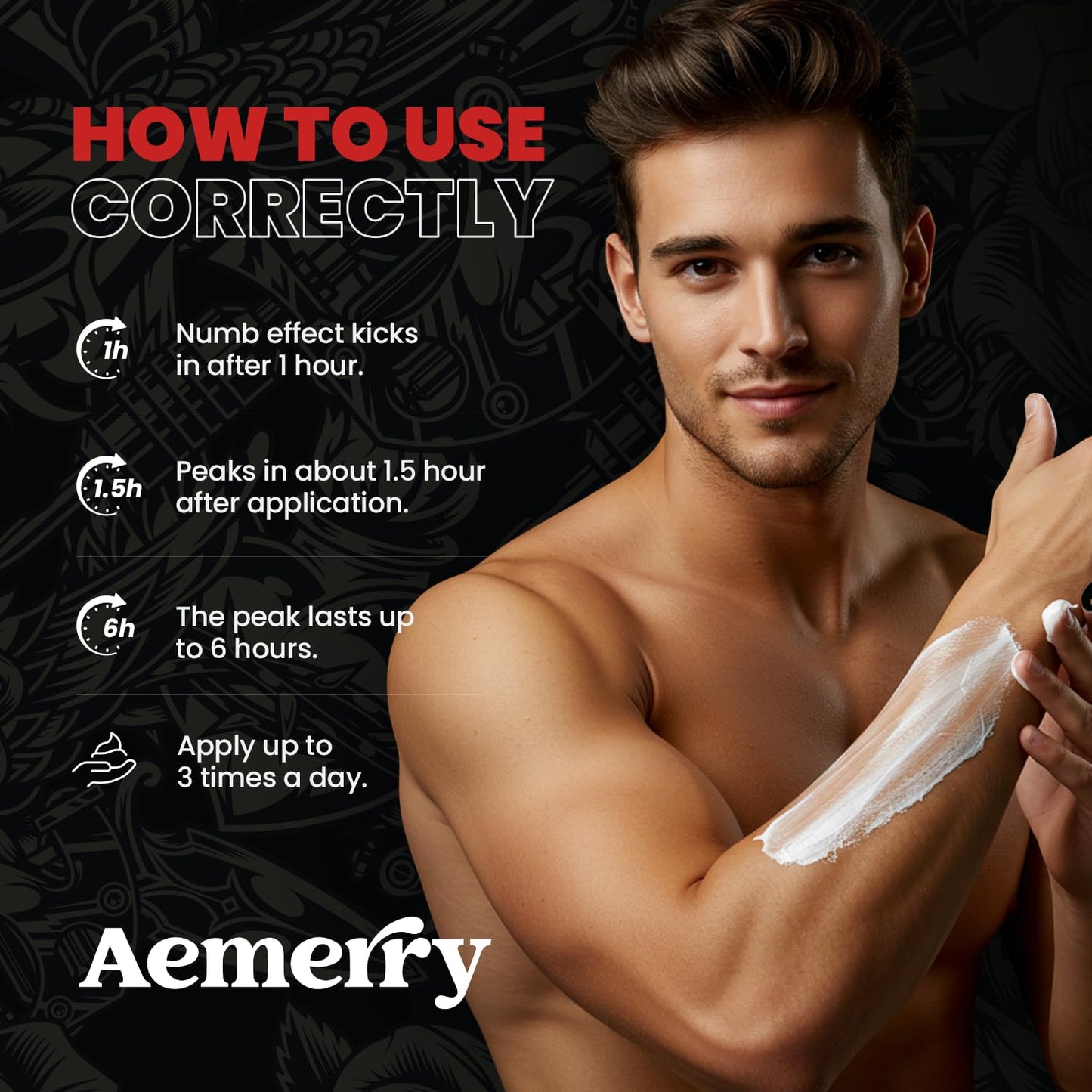 Aemerry Tattoo Numbing Cream Maximum Strength – Up to 6 Hours of Numbness | Extra Strength Numbing Cream (White)