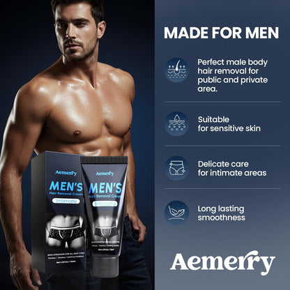Aemerry Intimate Hair Removal Cream for Men – Painless Depilatory for Arms, Legs, Chest & Bikini