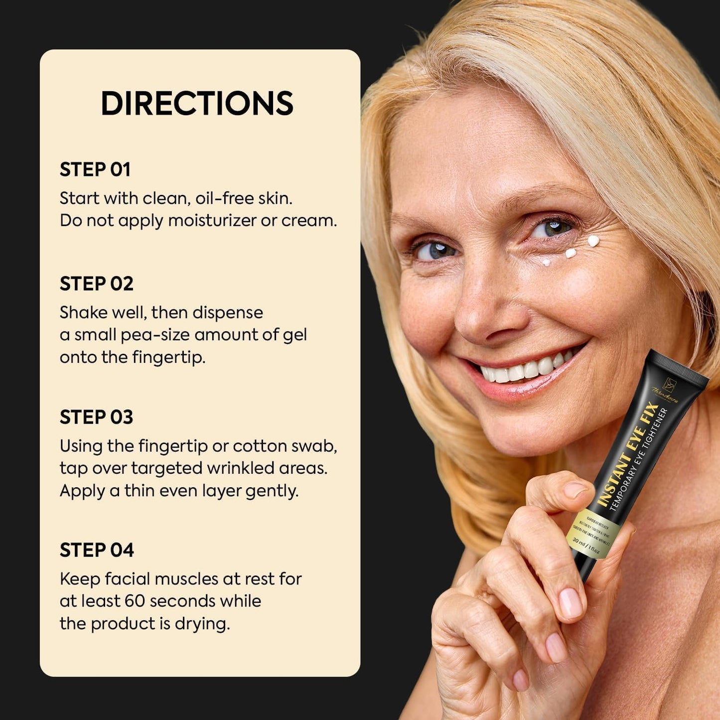 Aemerry Temporary Instant Eye Tightener Cream – Firms, Lifts & Smooths Under-Eye & Face (1 oz)