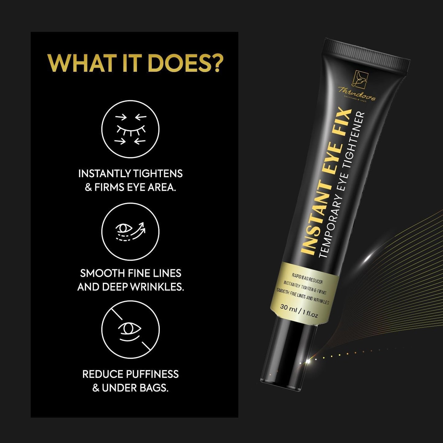 Aemerry Temporary Instant Eye Tightener Cream – Firms, Lifts & Smooths Under-Eye & Face (1 oz)