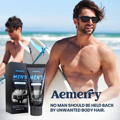 Aemerry Intimate Hair Removal Cream for Men – Painless Depilatory for Arms, Legs, Chest & Bikini