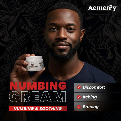 Aemerry Tattoo Numbing Cream Maximum Strength – Up to 6 Hours of Numbness | Extra Strength Numbing Cream (White)