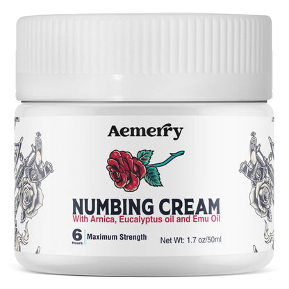 Aemerry Tattoo Numbing Cream Maximum Strength – Up to 6 Hours of Numbness | Extra Strength Numbing Cream (White)