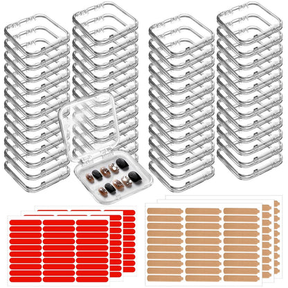 Aemygo 48-Set Press On Nail Storage Box – Clear Acrylic Display Case with Snap Closure