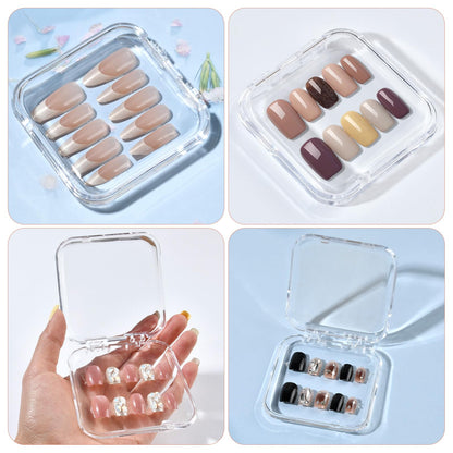 Aemygo 48-Set Press On Nail Storage Box – Clear Acrylic Display Case with Snap Closure