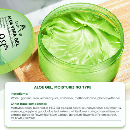 Aero Zen 3-Pack Pure Aloe Vera Gel – 98% Aloe for Face, Body & Hair (30oz)