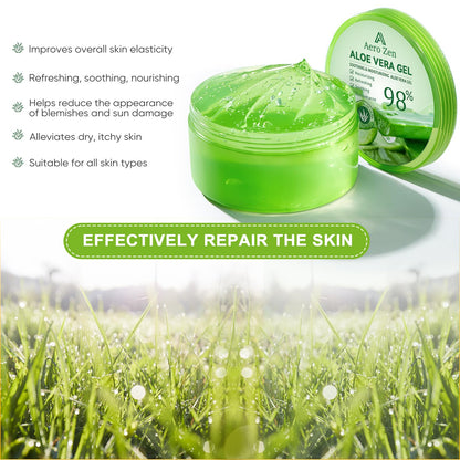 Aero Zen 3-Pack Pure Aloe Vera Gel – 98% Aloe for Face, Body & Hair (30oz)